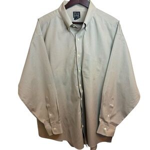 Jos. A. Bank | Light Tan Traveler’s Collection Dress Shirt | 100% Cotton | Sz 17